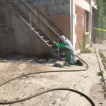 Sand and soda blasting